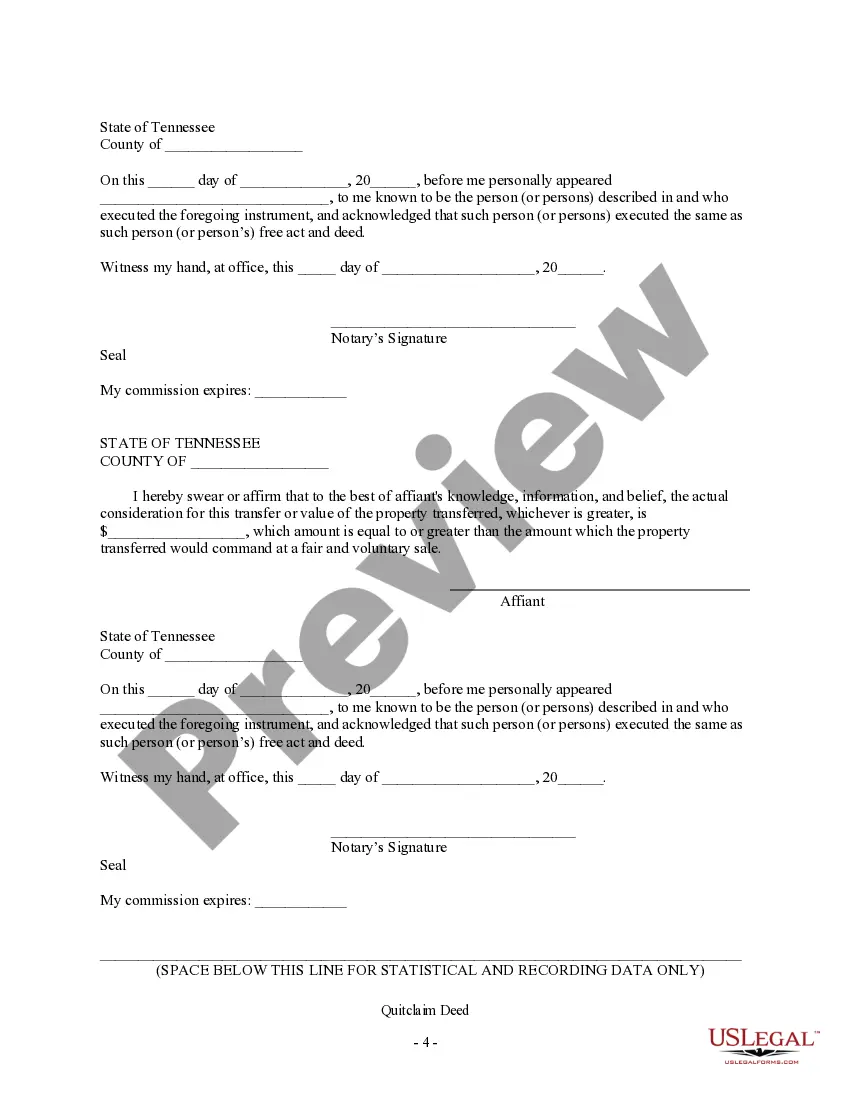 Preview Quitclaim Deed - Parent to Four Children with Reserved Life Estate