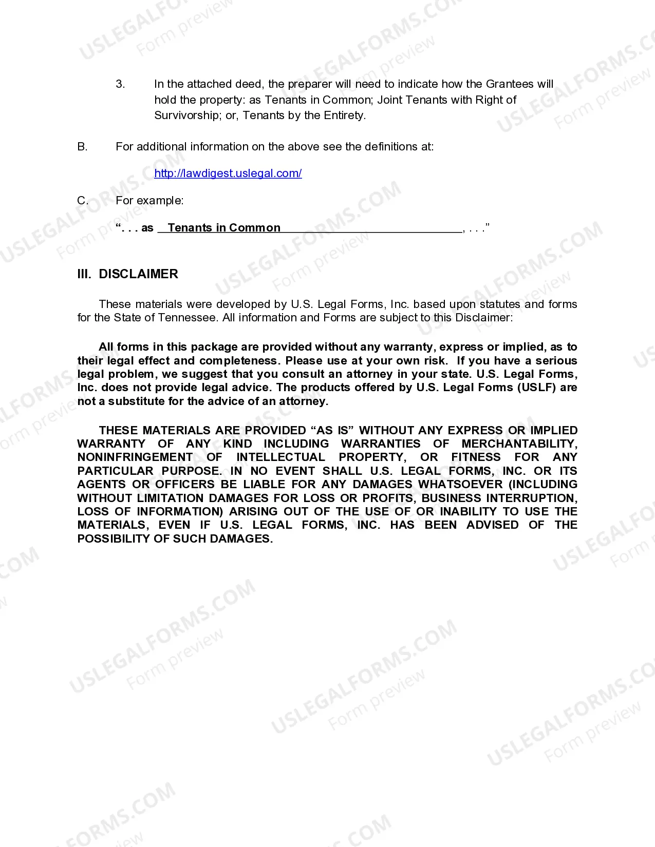 Preview Warranty Deed from Two Individuals / Husband and Wife Grantors to Two Individuals / Husband and Wife Grantees Subject to a Life Estate
