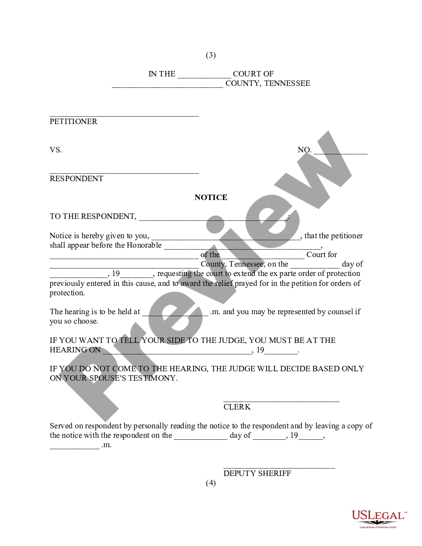 page 6 Petition For Orders of Protection from Domestic Abuse preview