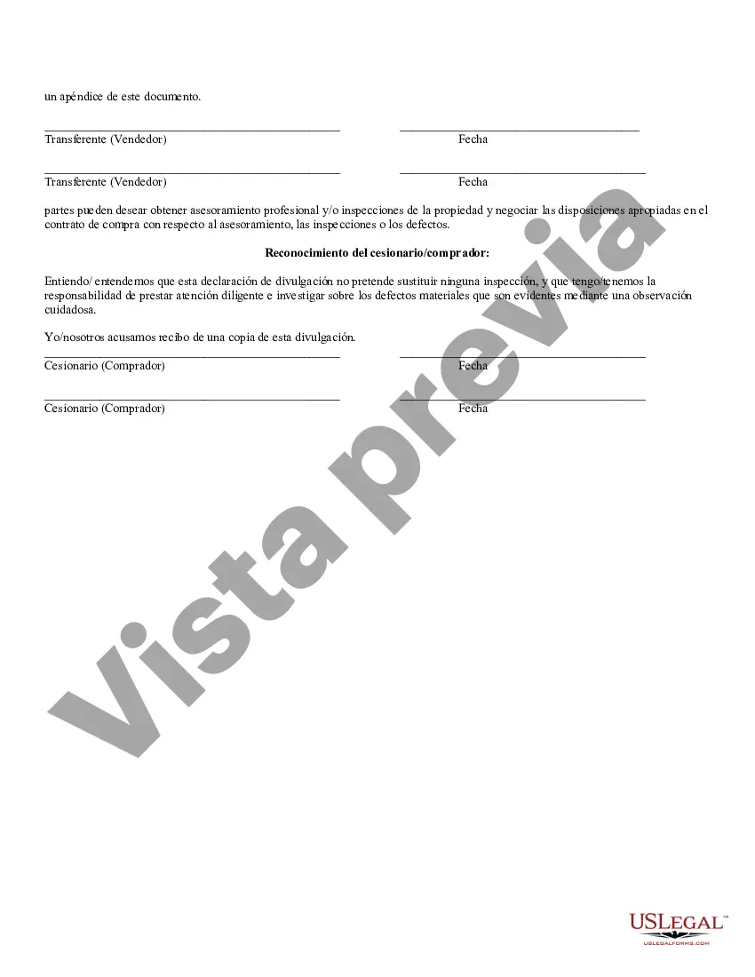 Preview Formulario de divulgación de propiedad residencial de bienes raíces de Tennessee