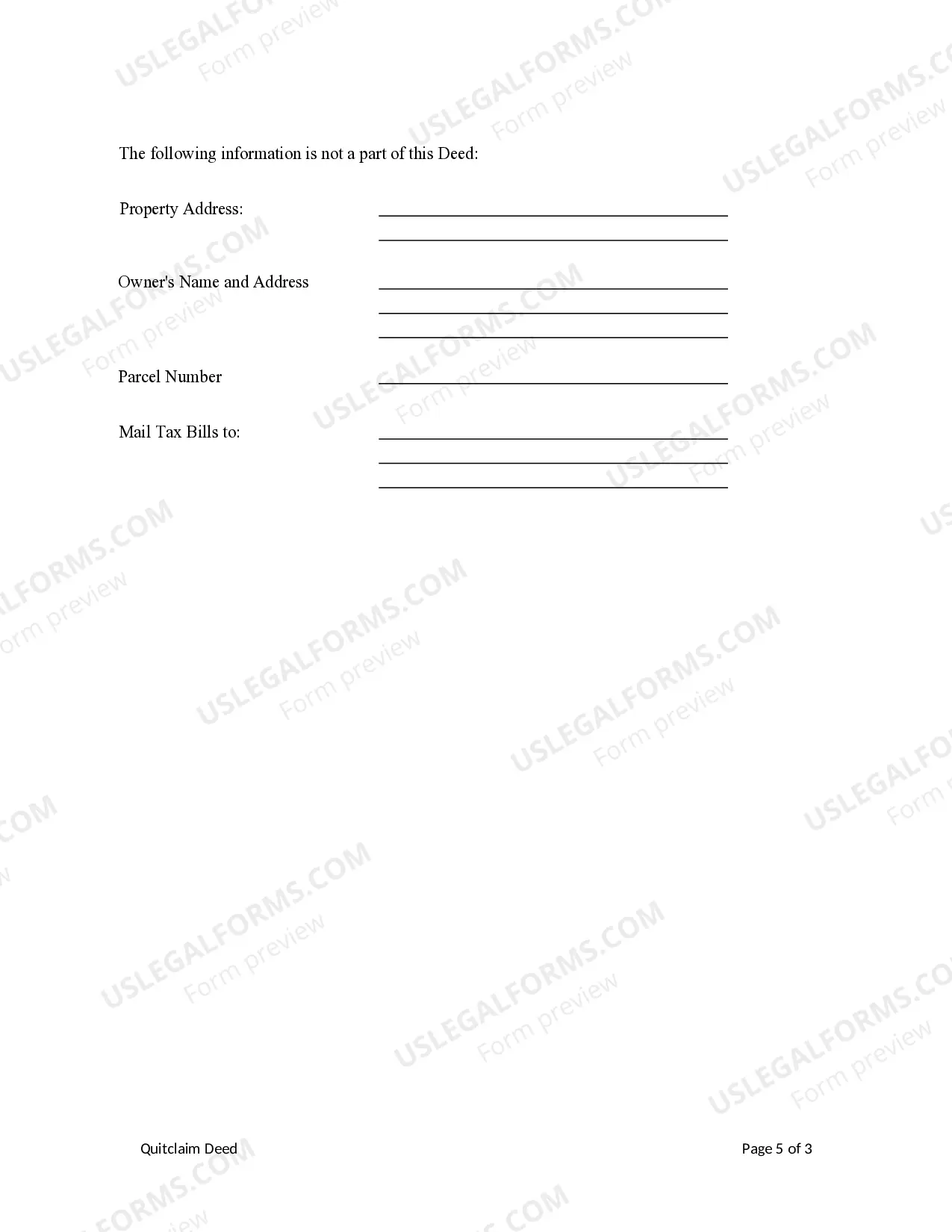 Preview Quitclaim Deed - Limited Liability Company to an Individual