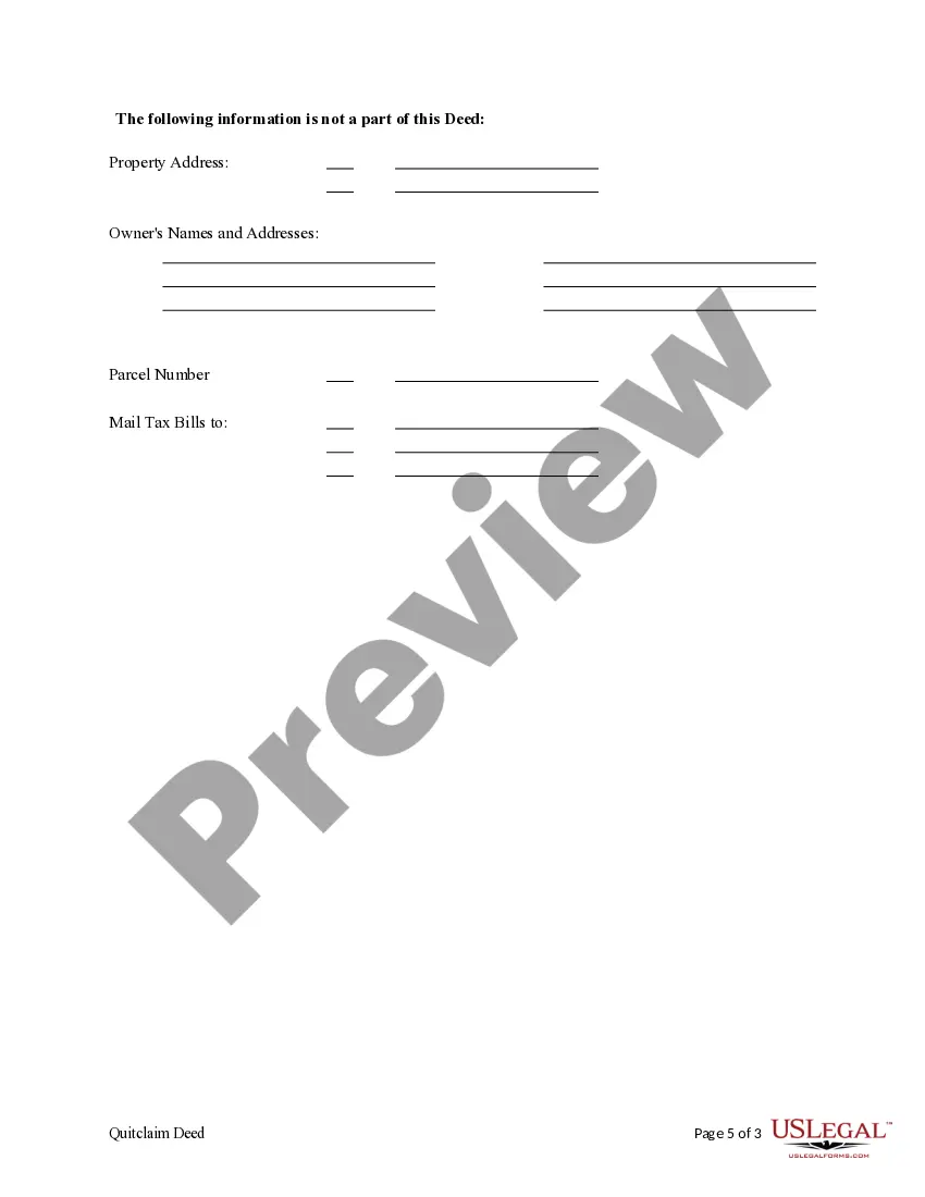 Preview Quitclaim Deed - Two Individuals to a Trust