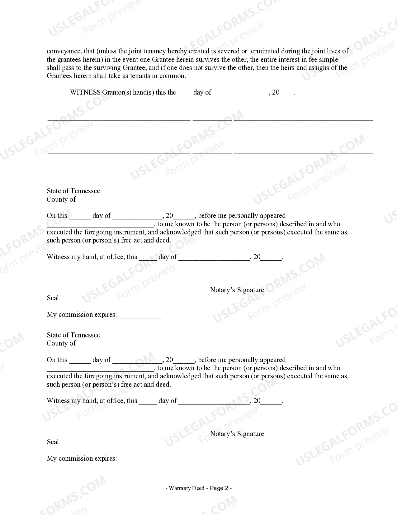 Preview Warranty Deed from two Individuals to Husband and Wife