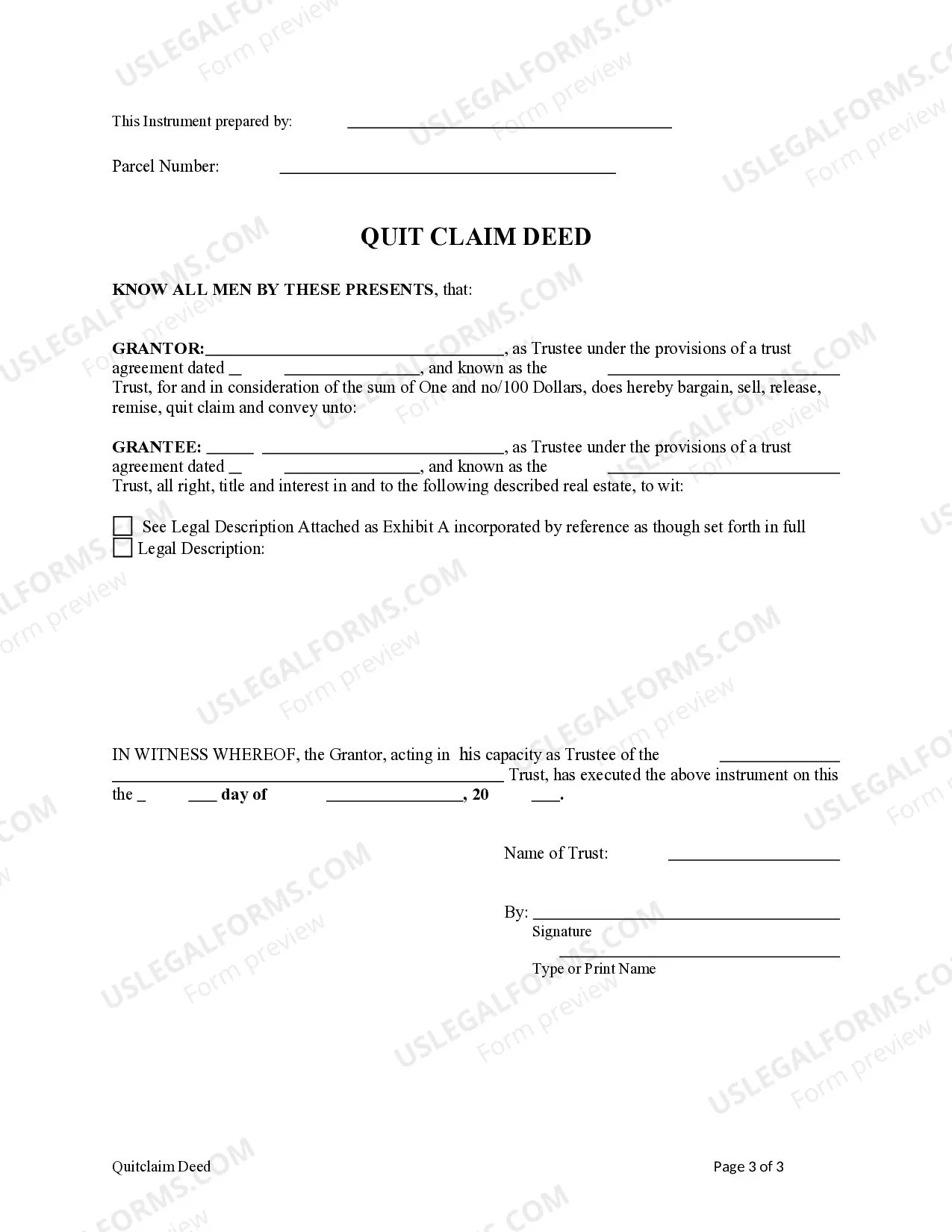 Preview Quitclaim Deed