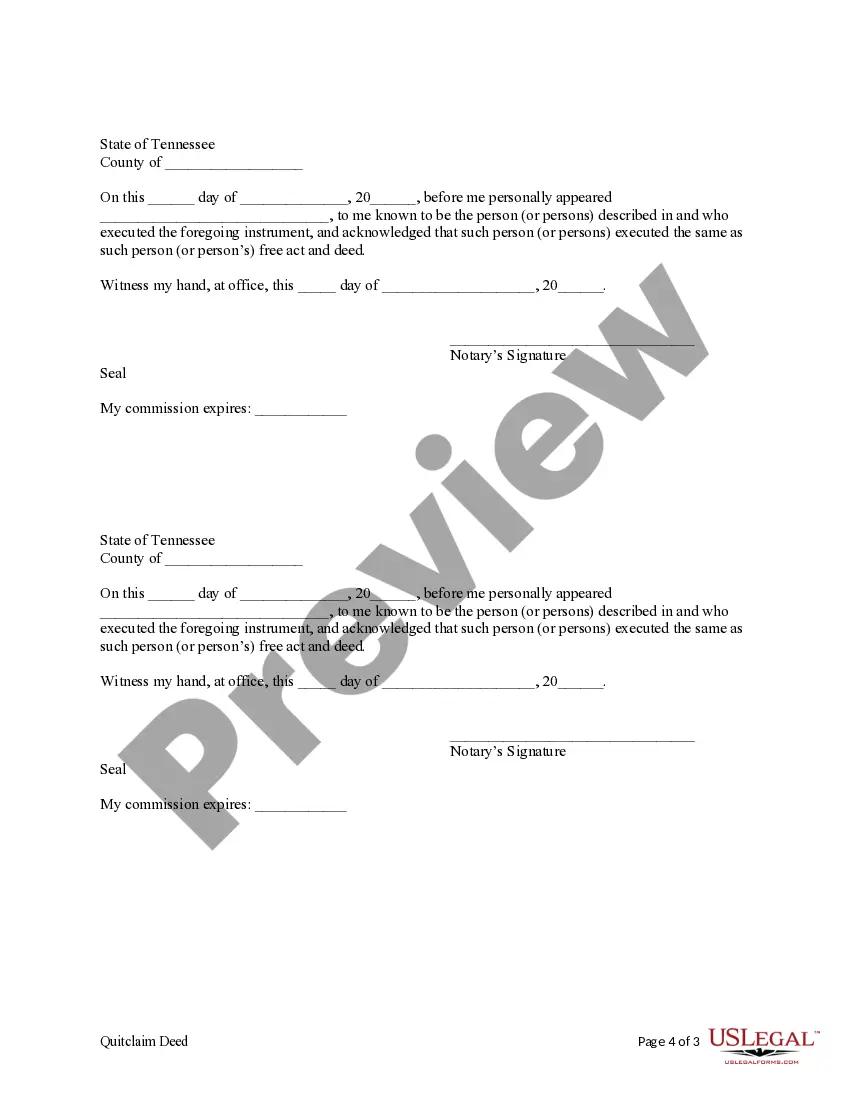 Preview Time-Share Quitclaim Deed from Two Individuals / Husband and Wife to an Individual