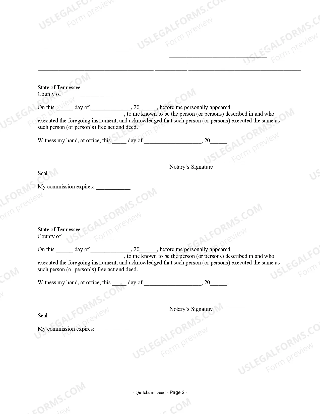 Preview Quitclaim Deed by Two Individuals to LLC