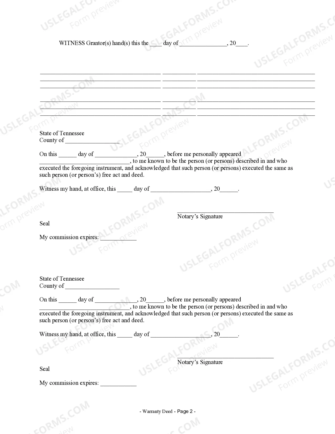 Preview Warranty Deed from two Individuals to Corporation