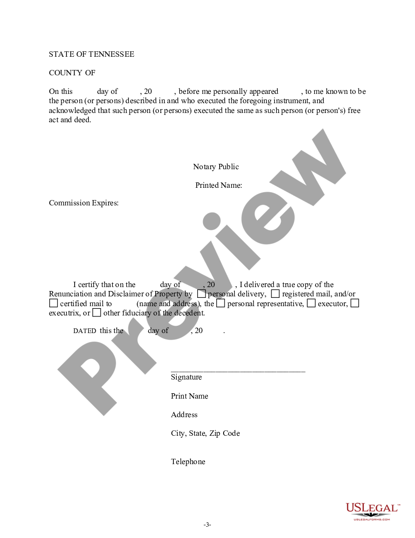 Tennessee Intestate Succession Formula US Legal Forms