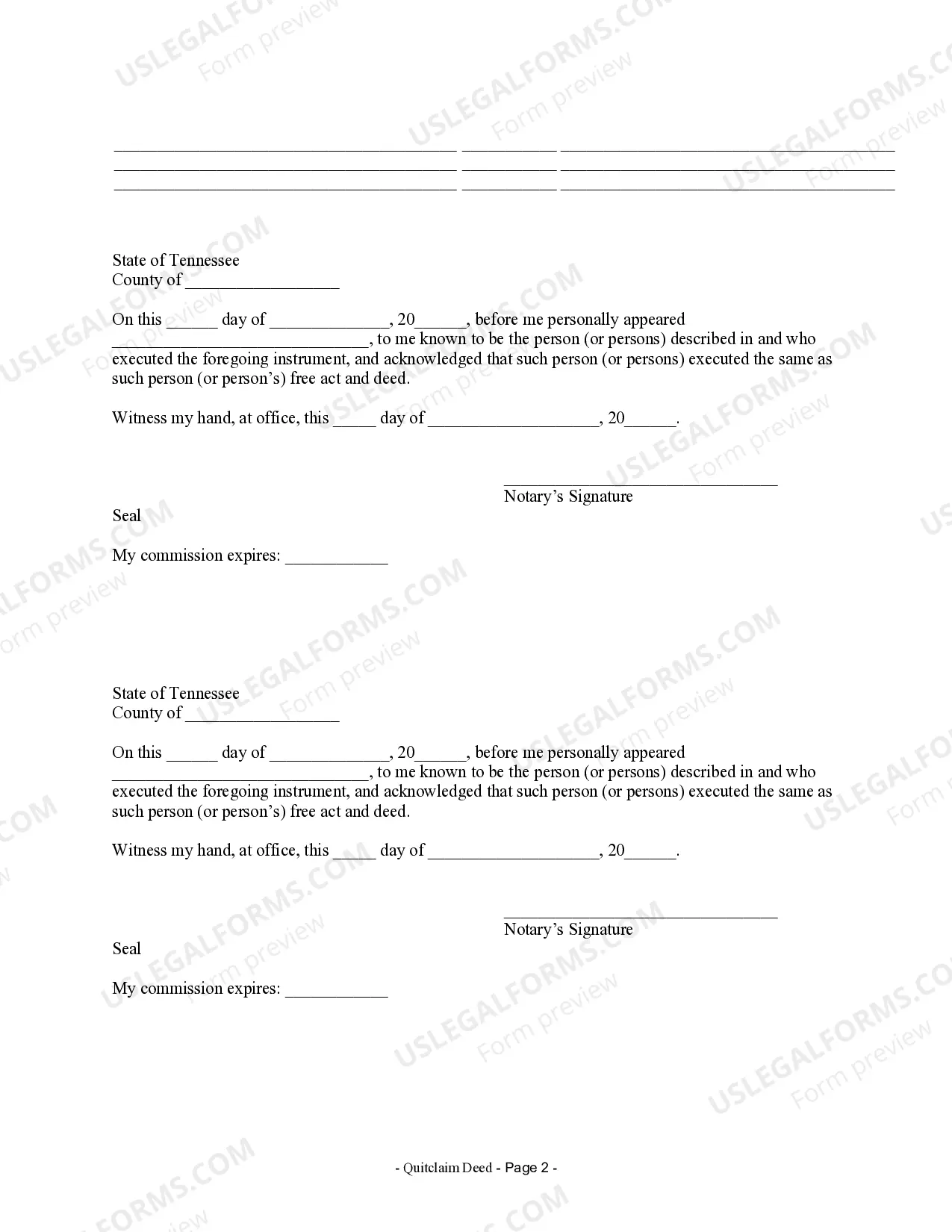 Preview Quitclaim Deed from Husband and Wife to LLC