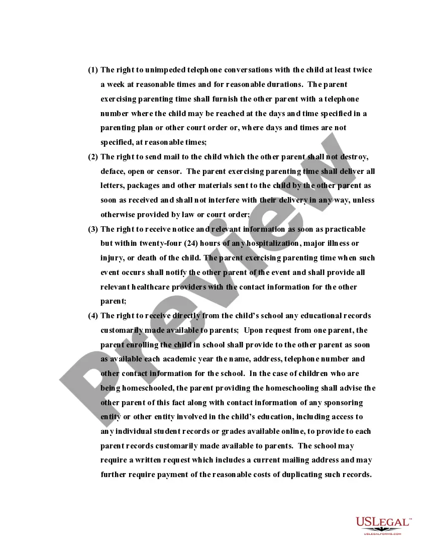 Preview Proposed Parenting Plan