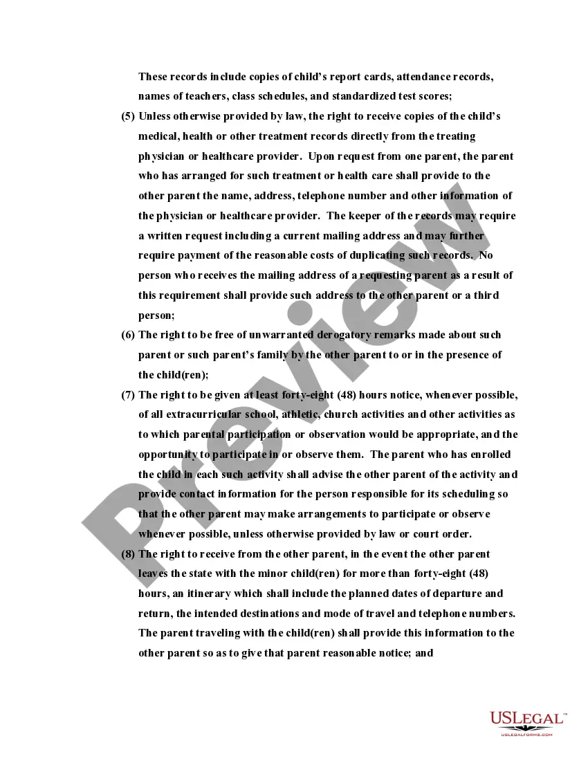 Preview Proposed Parenting Plan