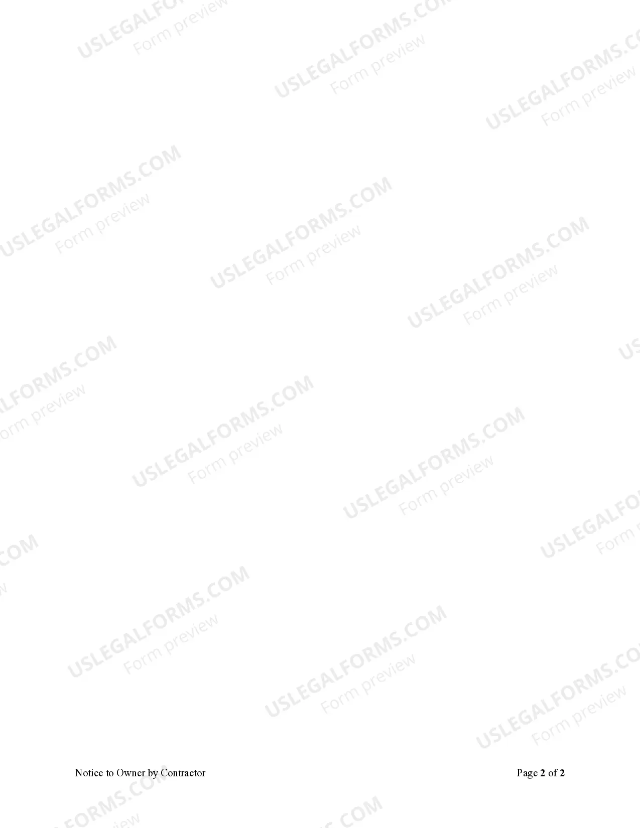 Preview Notice to Owner of Construction Lien - Individual