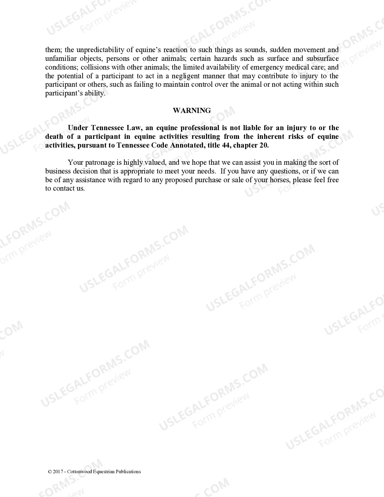 Preview Pre-Purchase Recommendations - Horse Equine Forms