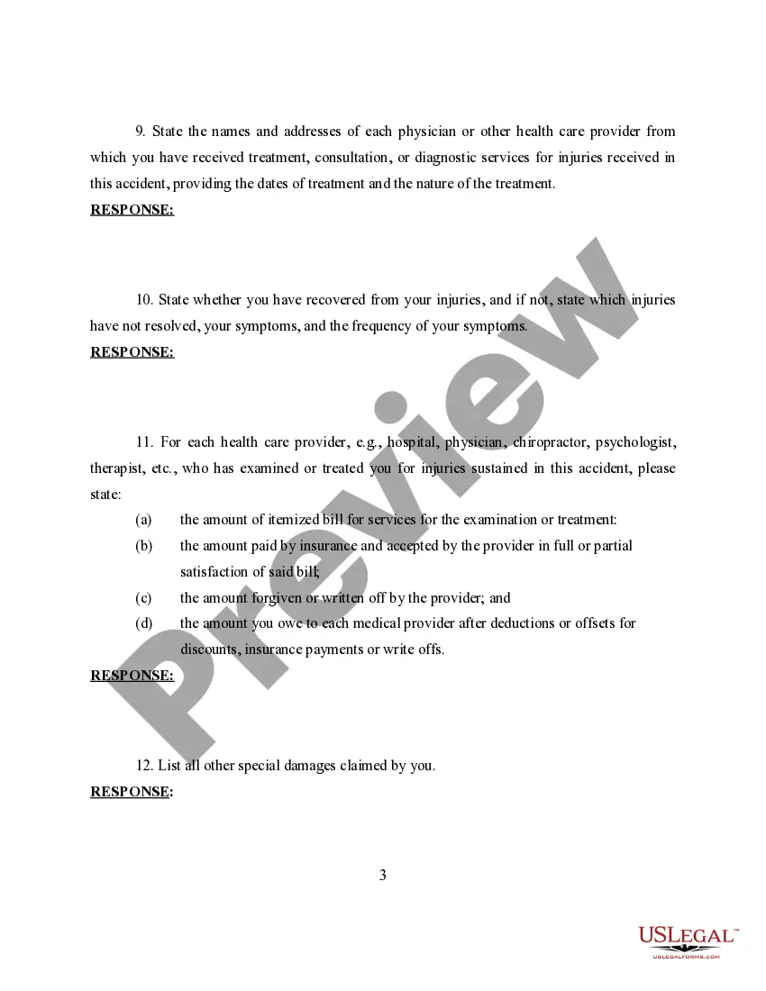 Preview Interrogatories from Defendant