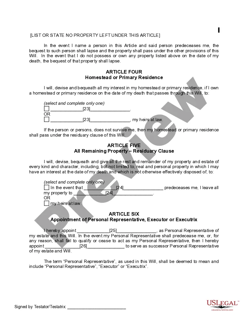 Preview Mutual Wills containing Last Will and Testaments for Man and Woman living together not Married with No Children