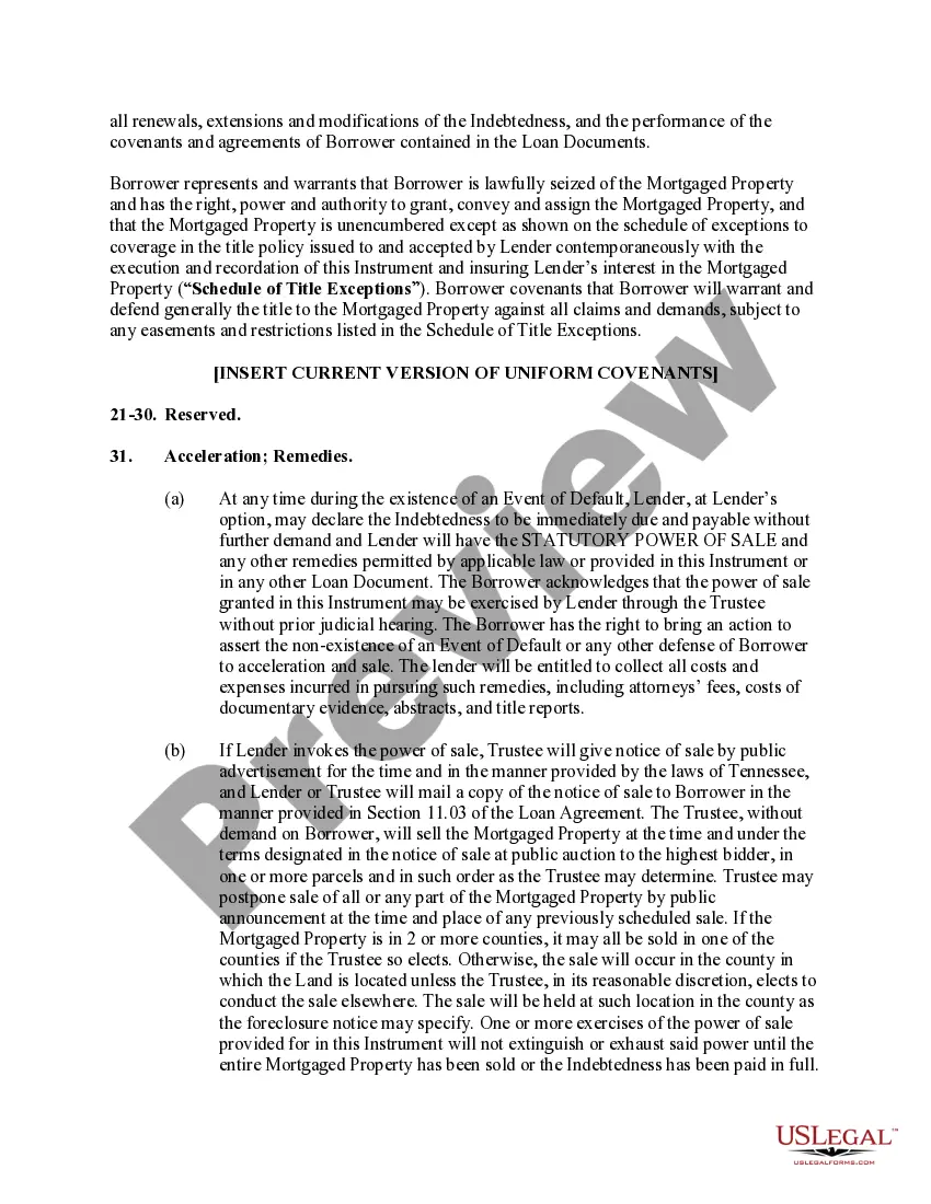 Preview Multi-Family Deed of Trust, Absolute Assignment of Leases and Rents and Security Agreement