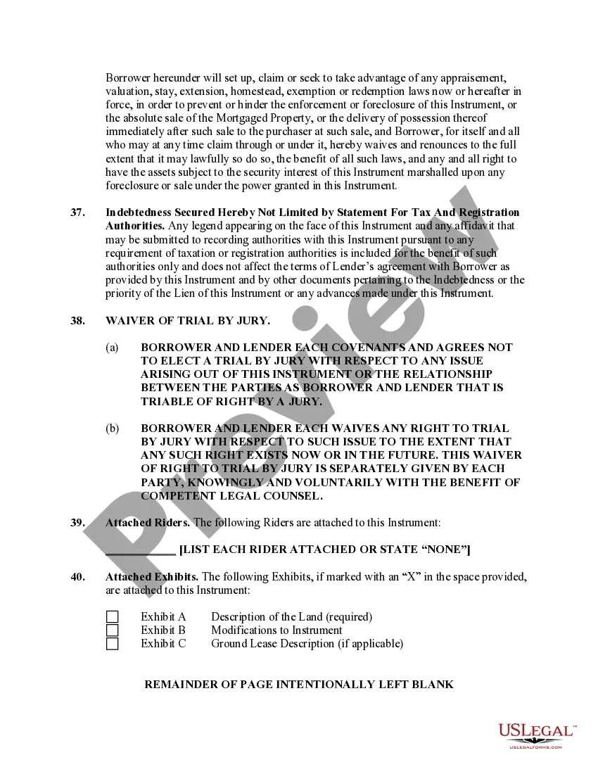 Preview Multi-Family Deed of Trust, Absolute Assignment of Leases and Rents and Security Agreement