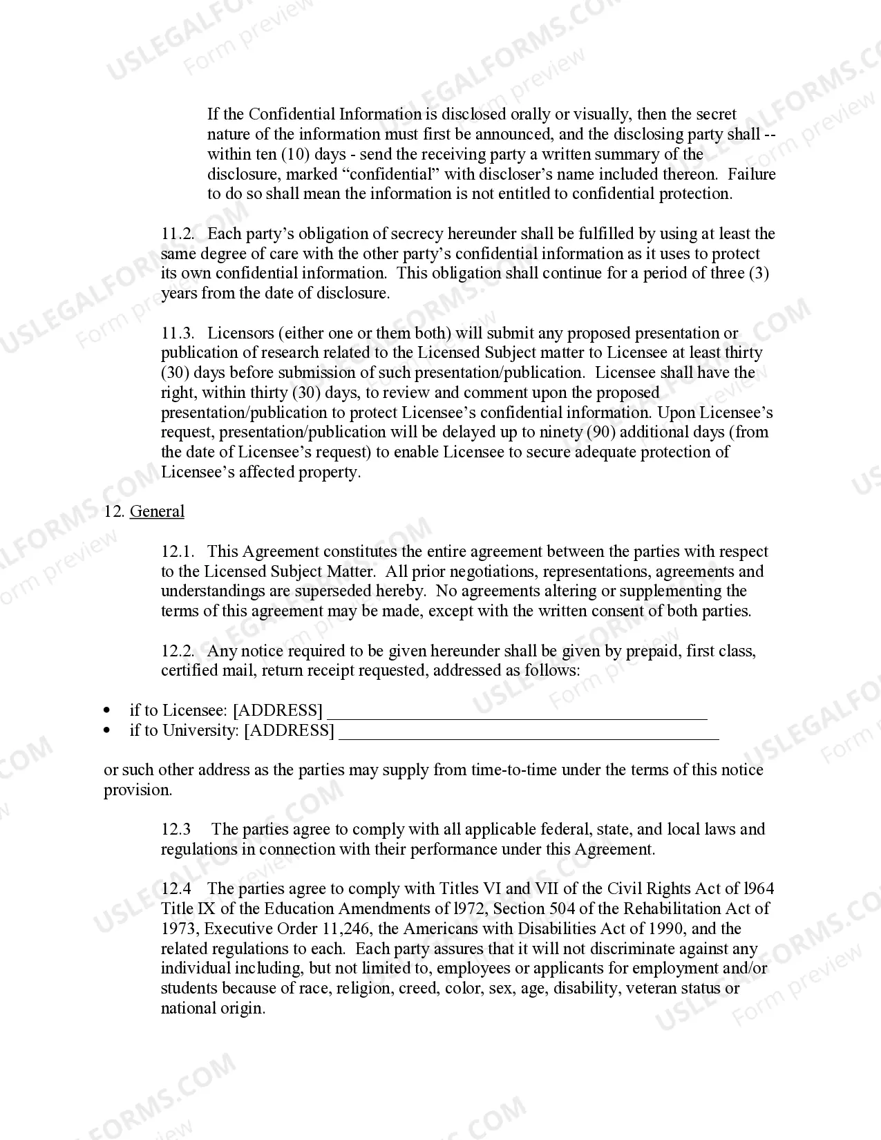 Preview License Agreement