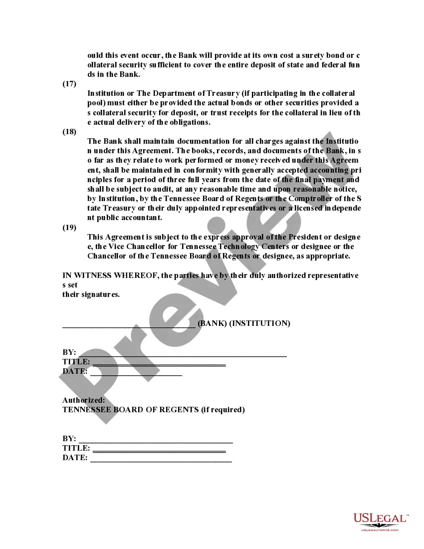 Preview Banking Agreement