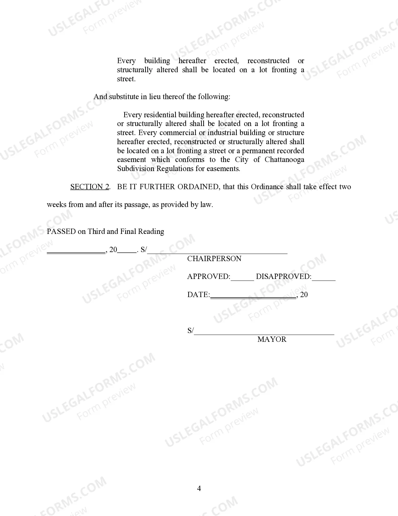 Preview Amendment to Zoning Ordinance to Permit Commercial and Industrial Development on Private Access Easements