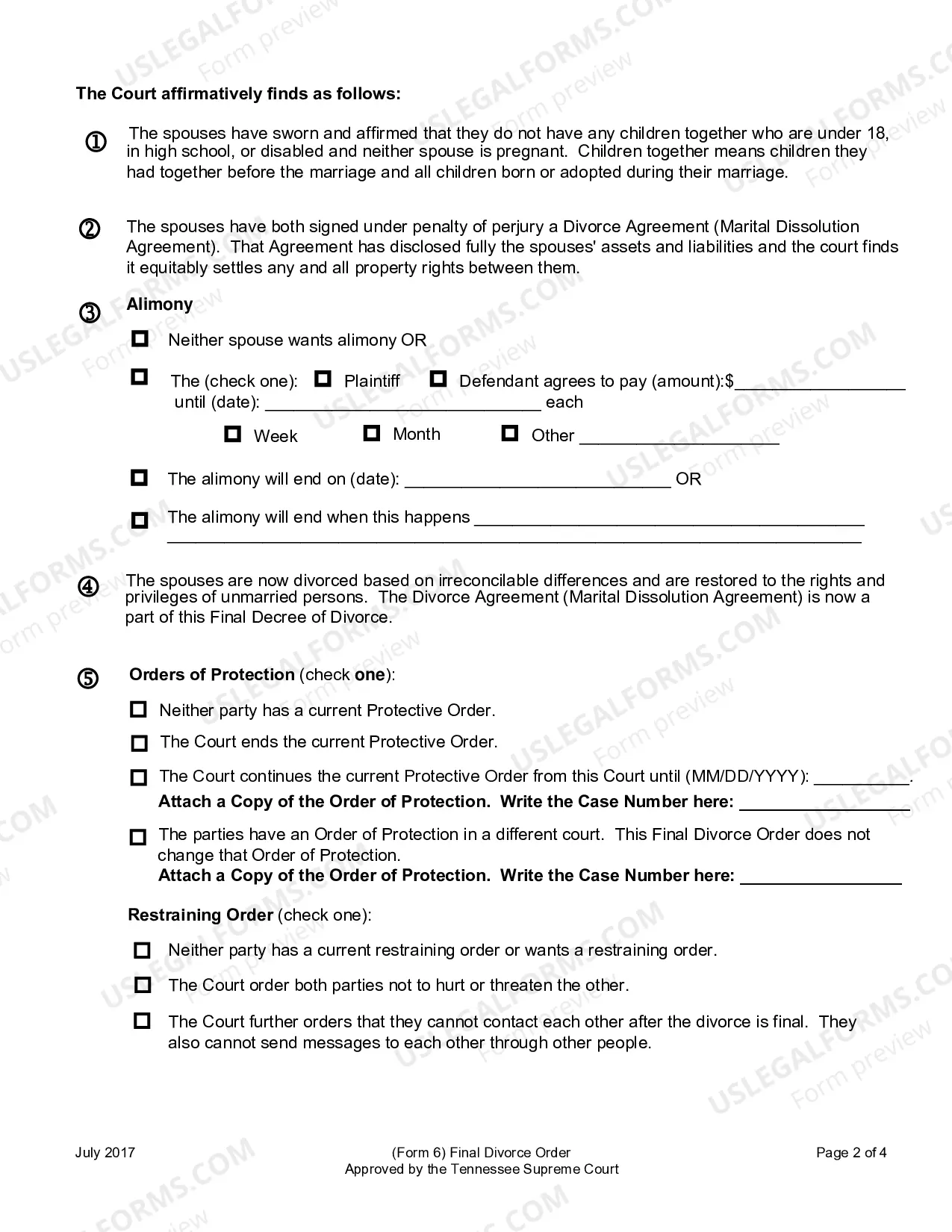 Preview Final Decree of Divorce for People with Adult Children