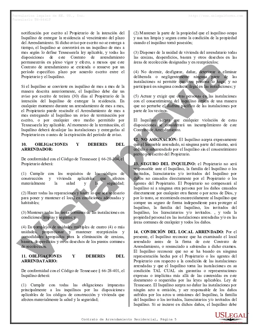 Preview Contrato de arrendamiento de alquiler residencial