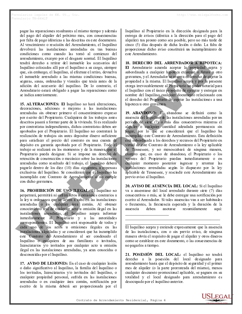 Preview Contrato de arrendamiento de alquiler residencial