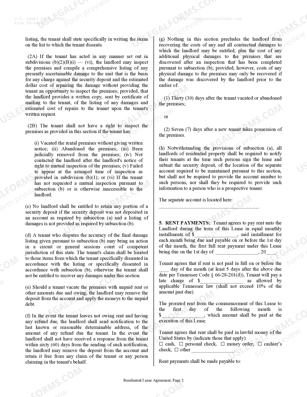 Preview Residential Rental Lease Agreement