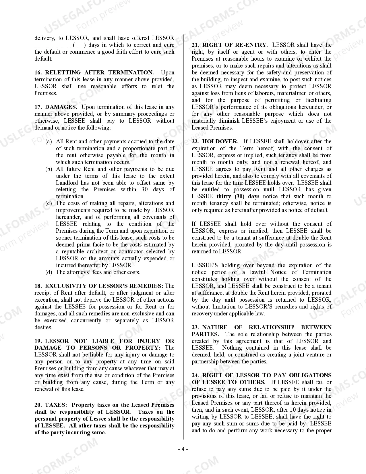 Preview Commercial Building or Space Lease