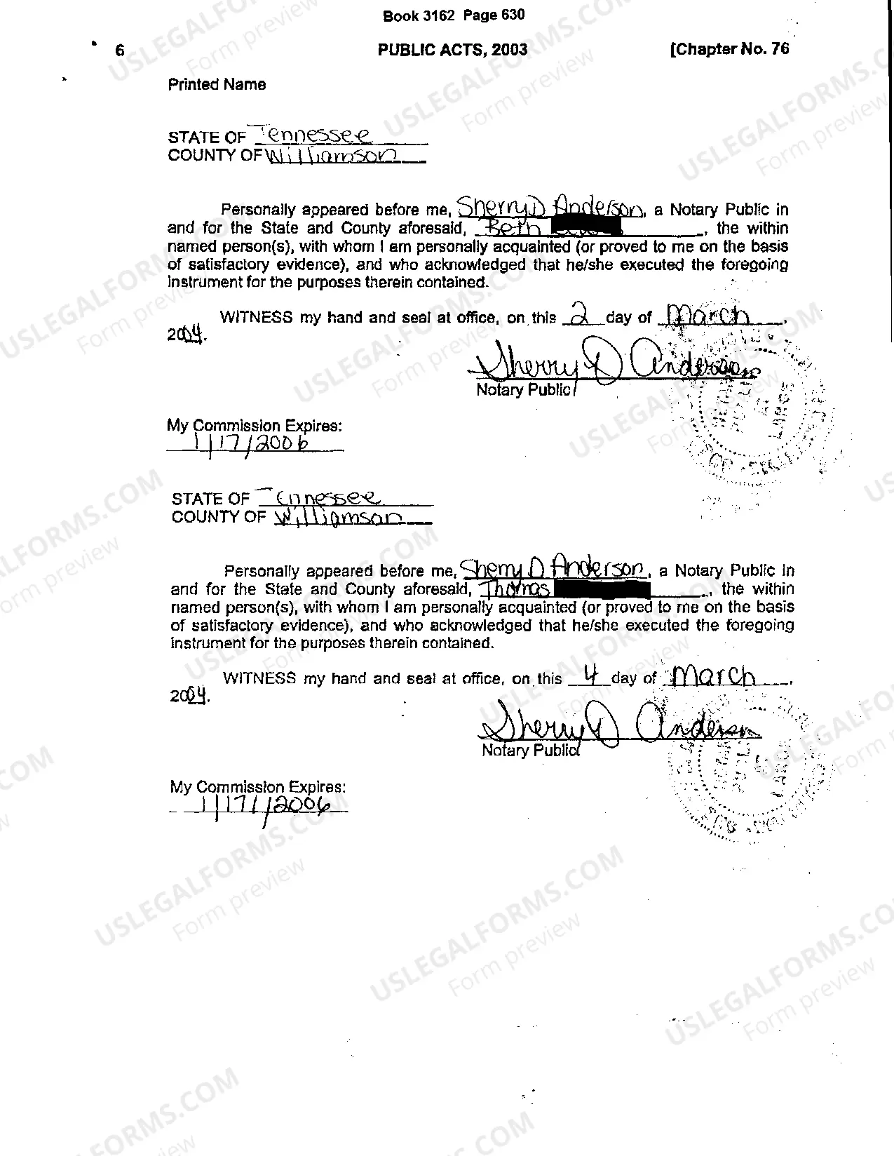 Preview Affidavit of Homeowner