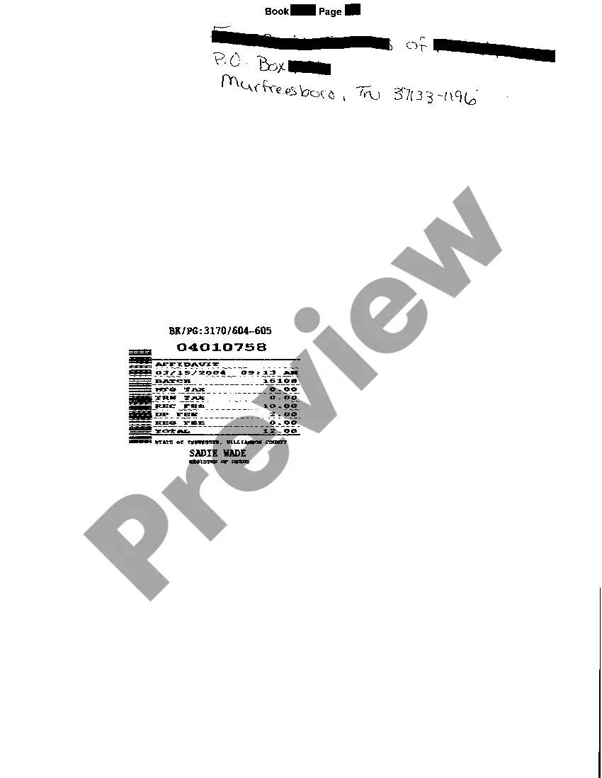 Preview Scriveners Affidavit