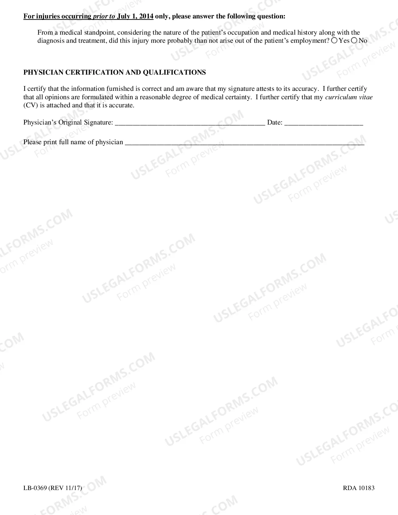 Preview Standard Medical Report for Workers' Compensation