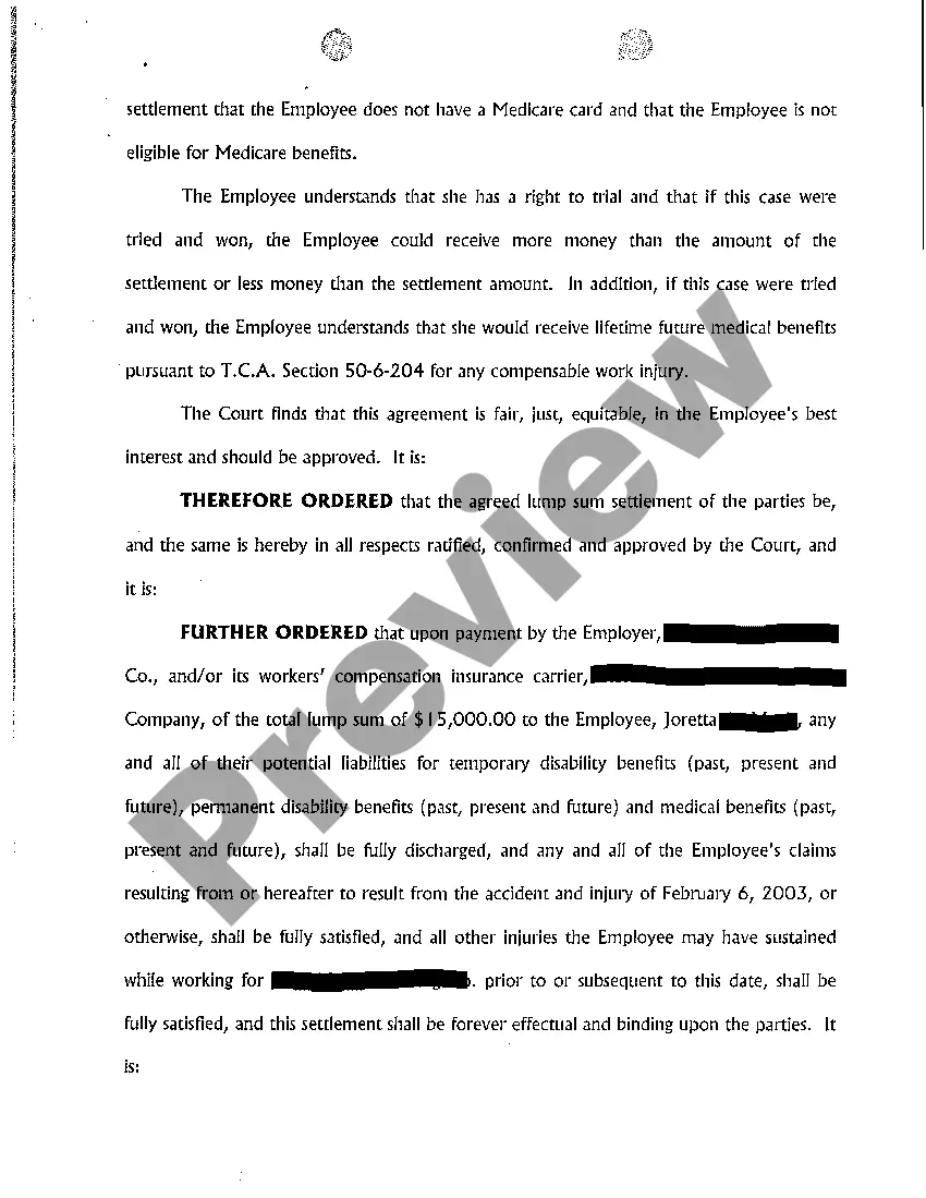 Get A04 Order Approving Lump Sum Settlement Preview A04 Order Approving Lump Sum Settlement