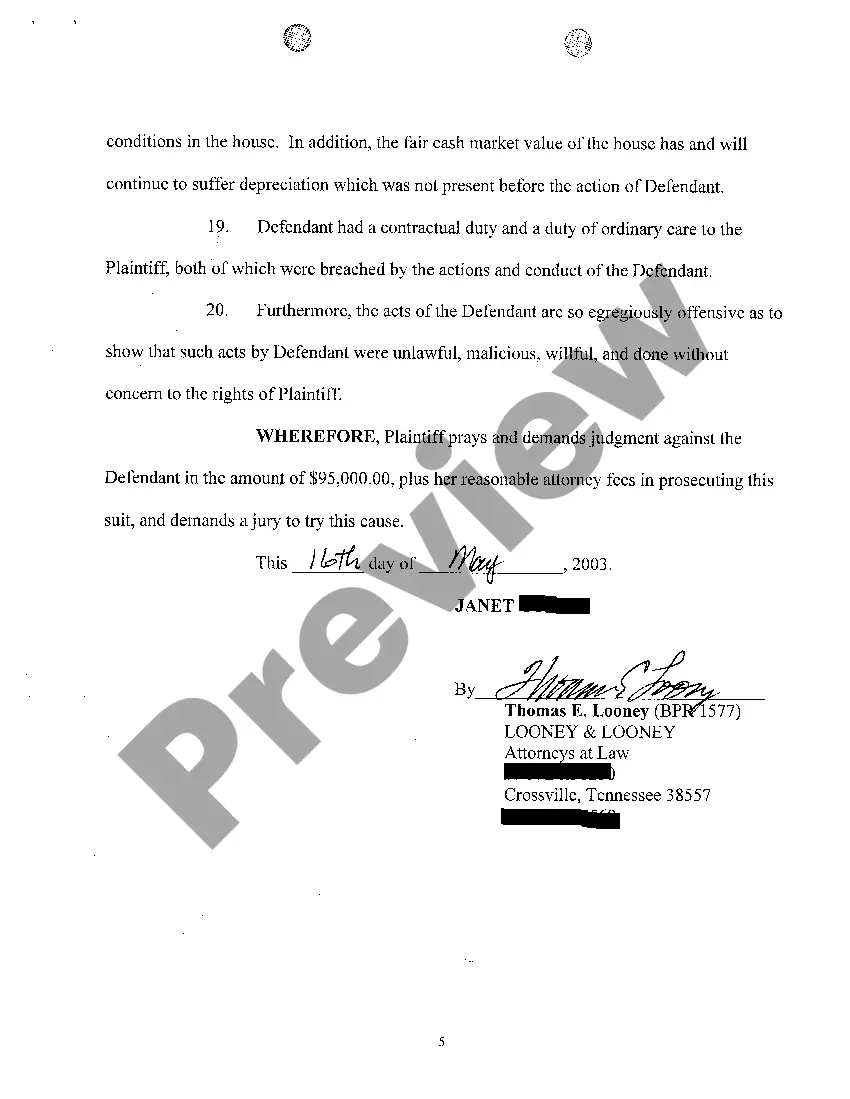 Preview A01 Complaint regarding Breach of Deed of Trust provisions to keep property in good repair