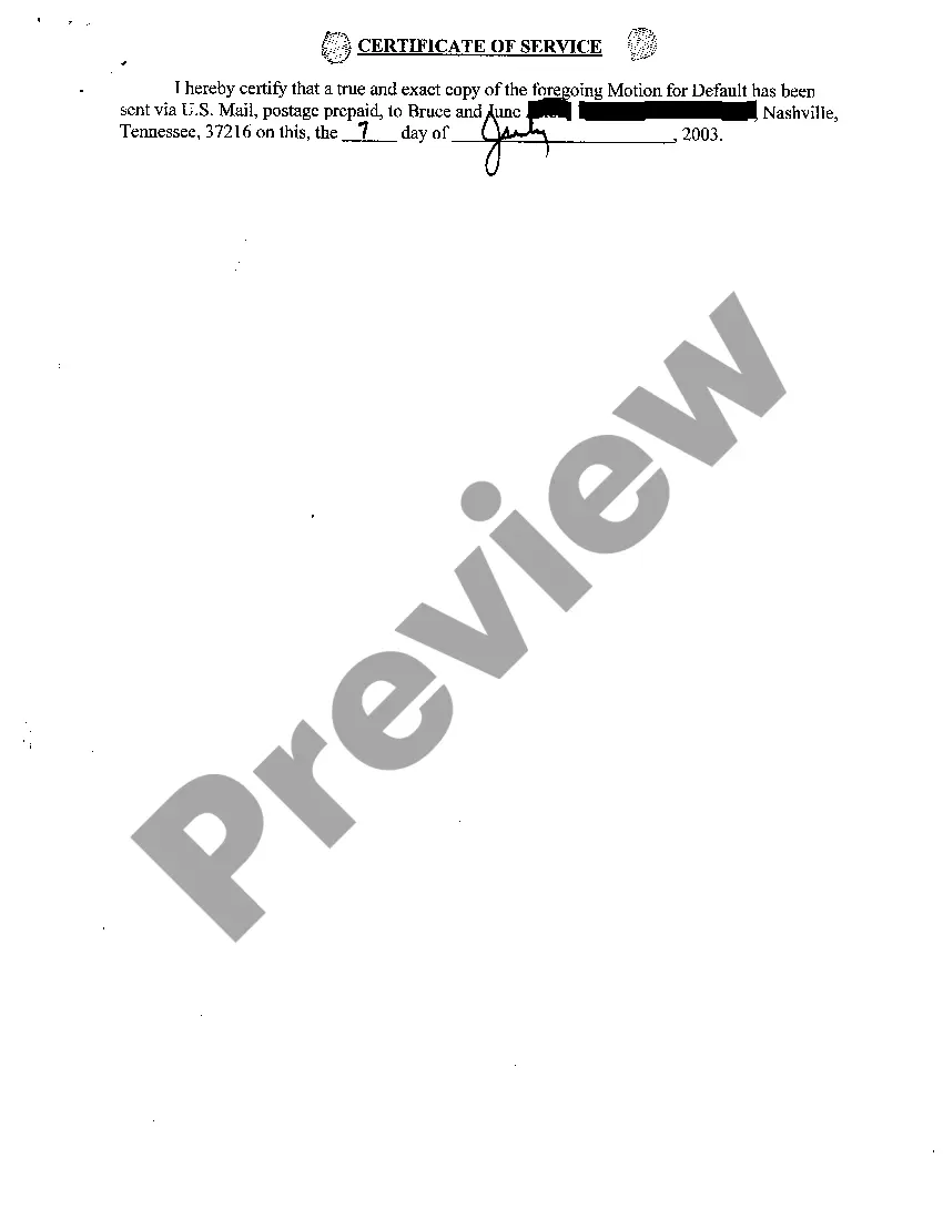 Preview A07 Order Granting Default