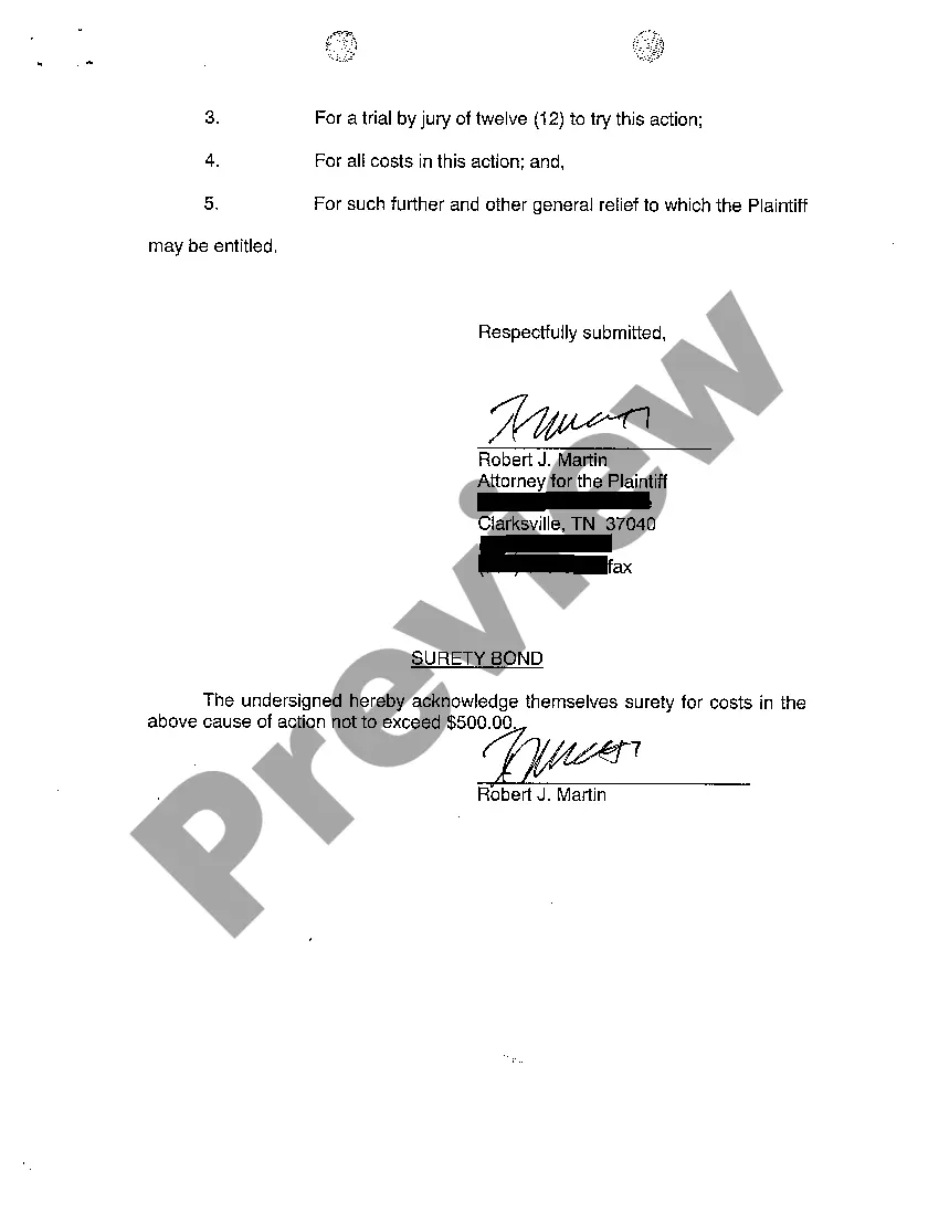 Preview A01 Complaint regarding surgical medical malpractice