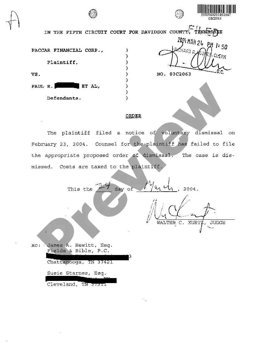 Preview A03 Notice of Voluntary Dismissal