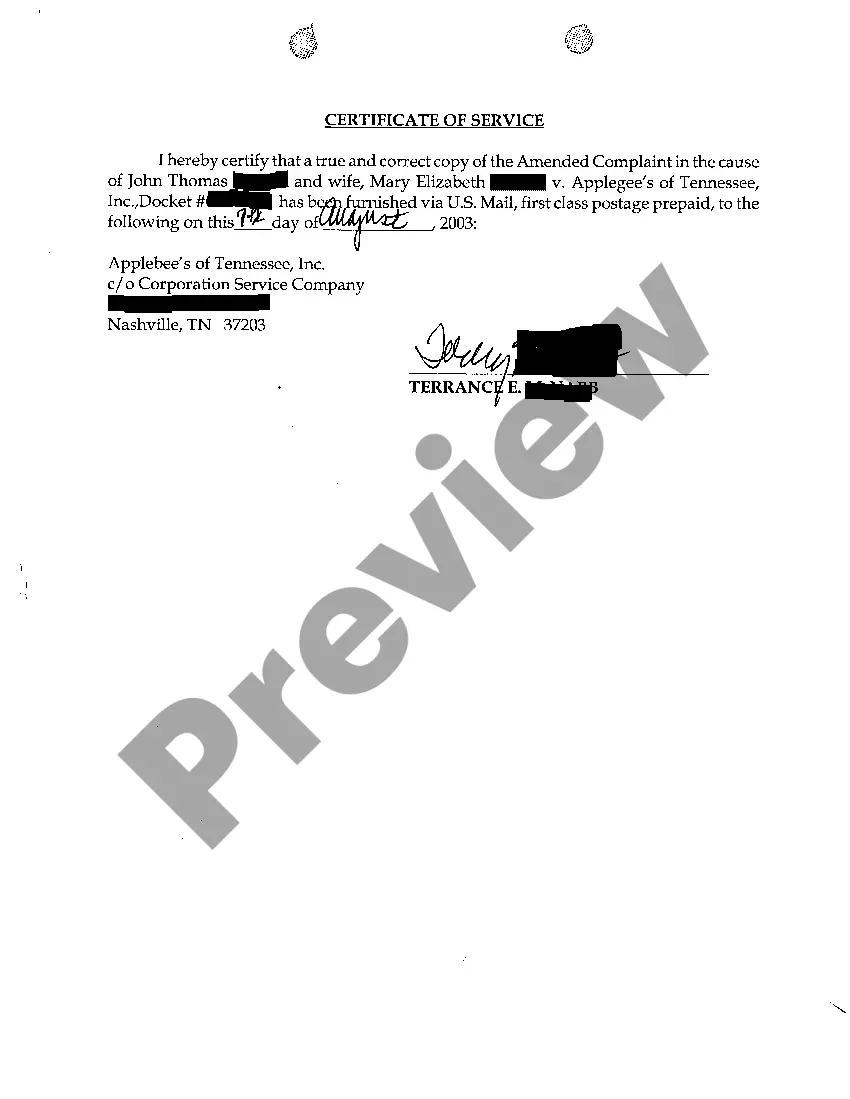 Preview A02 Amended Complaint for fall in restaurant hallway
