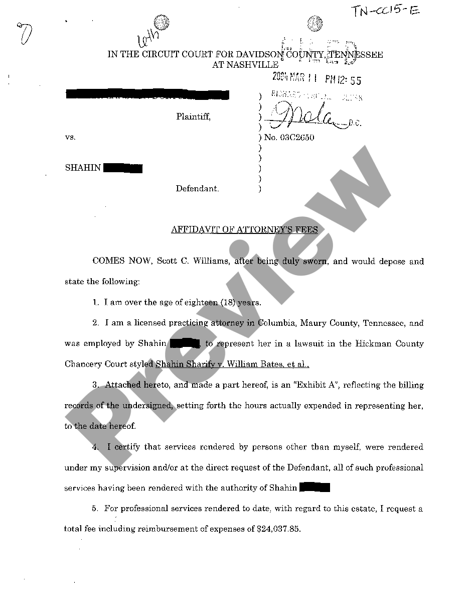 Attorney Fee Affidavit Withdrawal | US Legal Forms