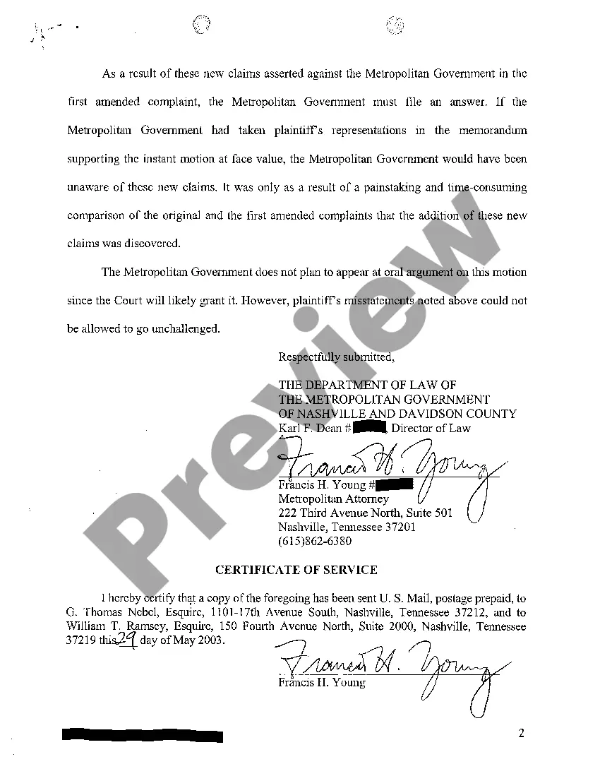 Preview A10 Response For Motion To Leave For File An Amended Complaint