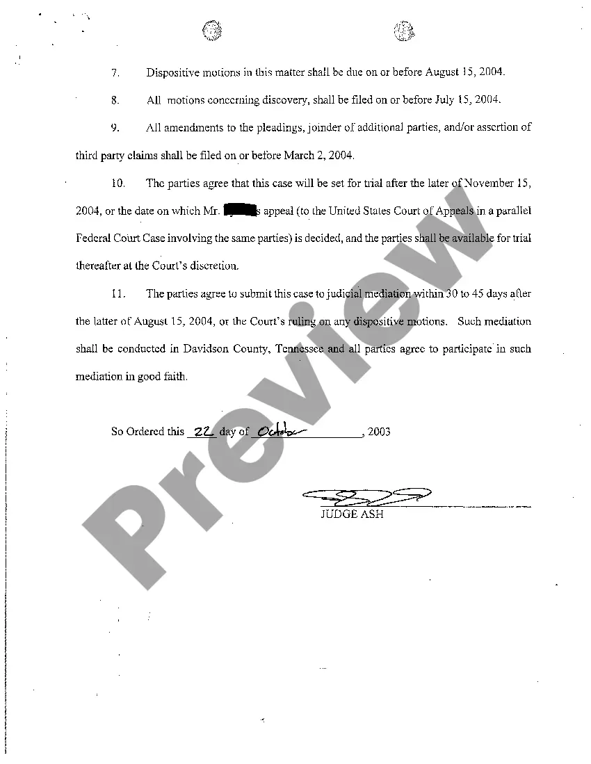 Preview A14 Case Management Plan And Order