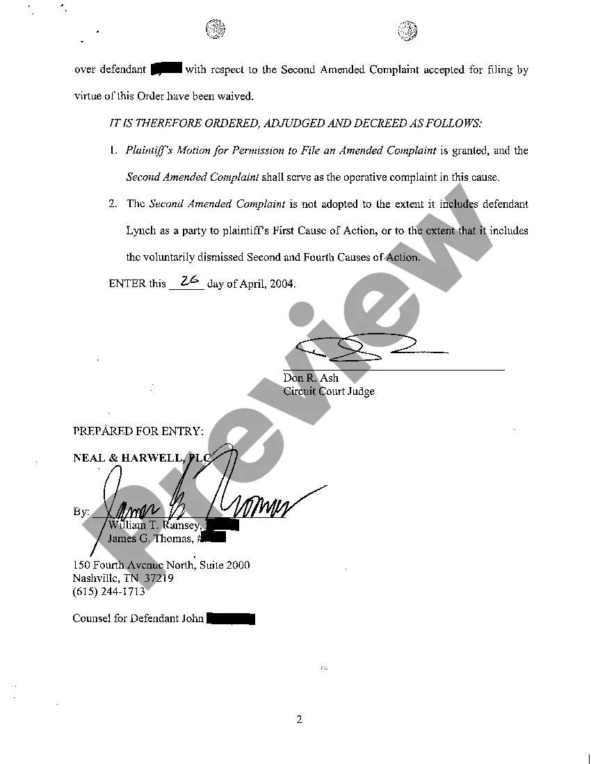 Preview A15 Order On Plaintiffs Motion For Permission To File An Amended Complaint