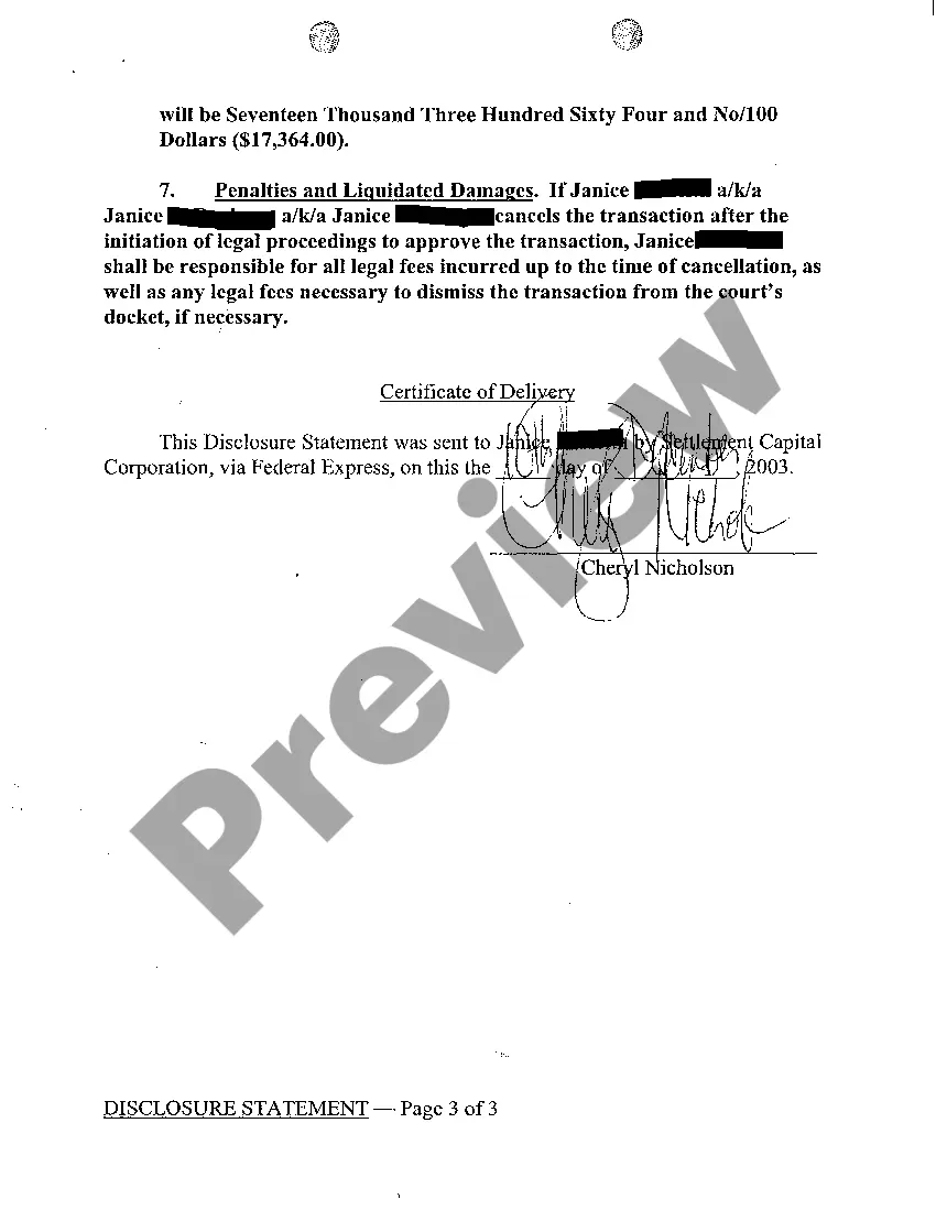 Get A05 Disclosure Statement Preview A05 Disclosure Statement