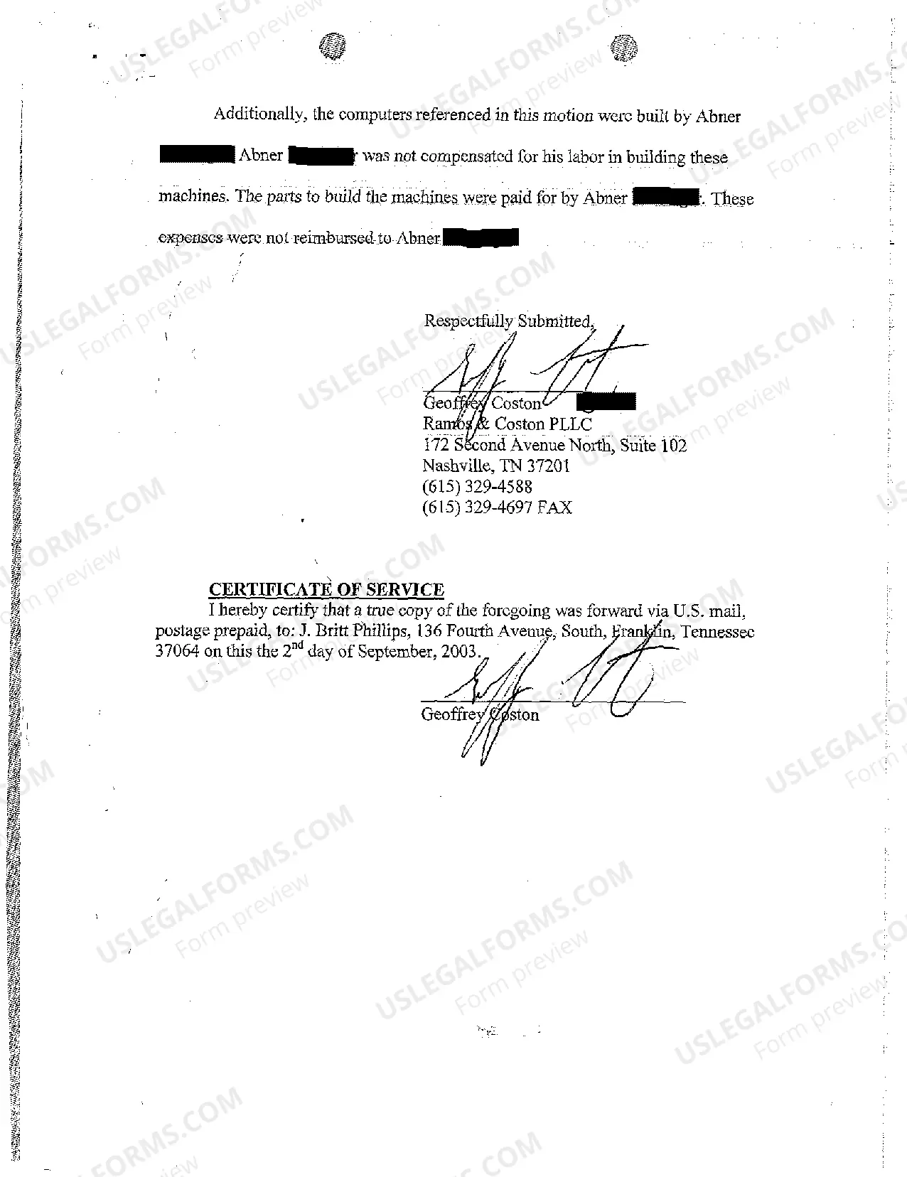 Preview A27 Response to Motion to Recover Personal Property