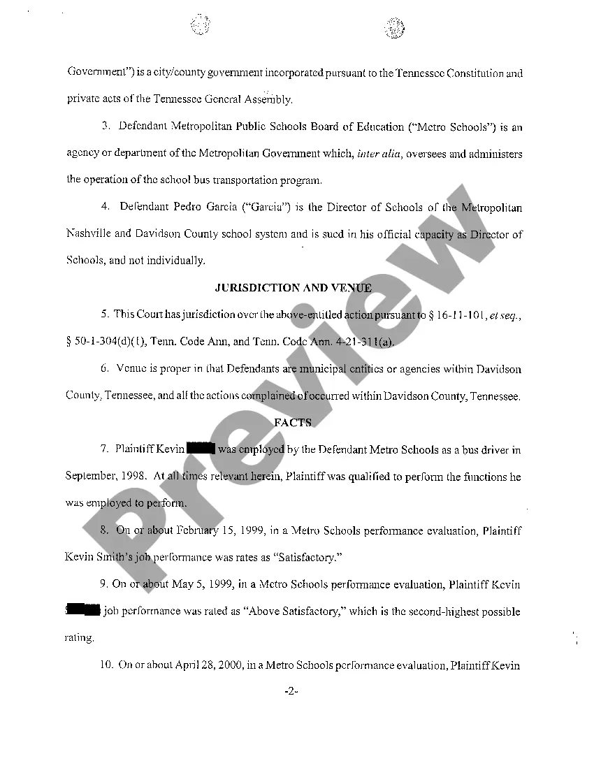 Get A01 Complaint for Retaliatory Discharge Against Supervisor Who Sexually Harassed Plaintiff Preview A01 Complaint for Retaliatory Discharge Against Supervisor Who Sexually Harassed Plaintiff