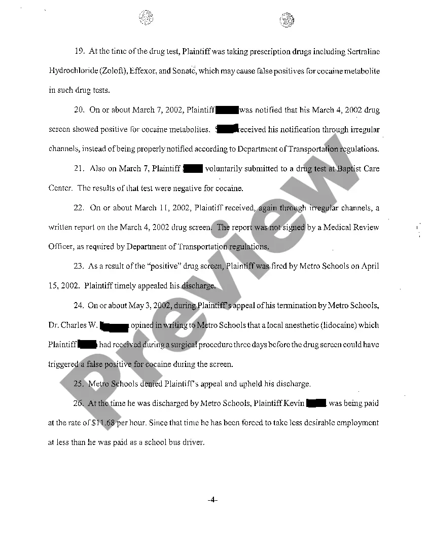 Get A01 Complaint for Retaliatory Discharge Against Supervisor Who Sexually Harassed Plaintiff Preview A01 Complaint for Retaliatory Discharge Against Supervisor Who Sexually Harassed Plaintiff