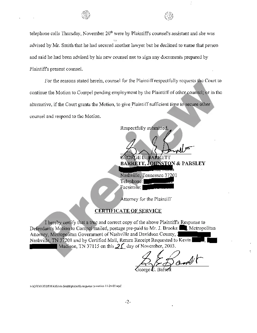 Preview A08 Plaintiffs Response To Defendants Motion To Compel