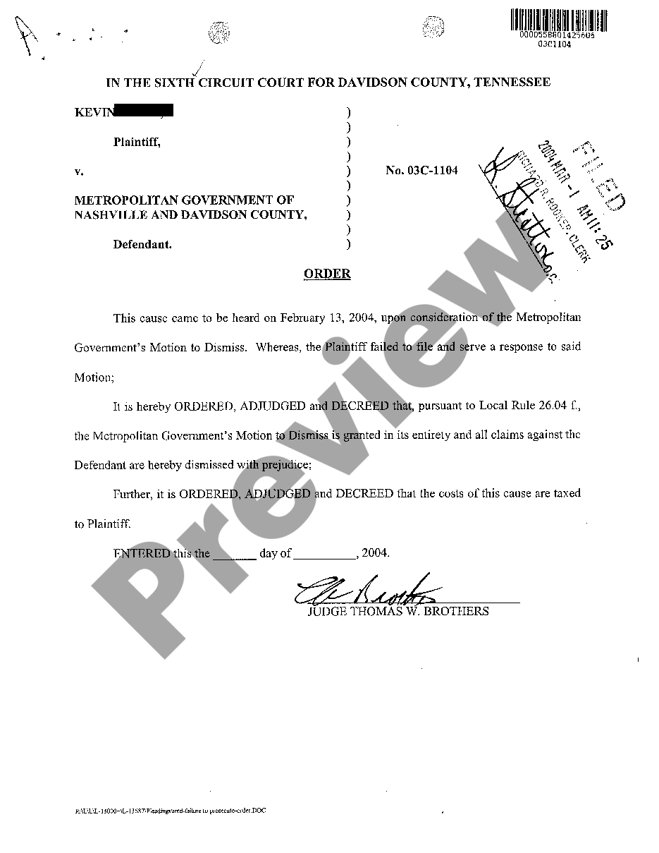 Tennessee Motion To Dismiss - Motion To Dismiss | US Legal Forms