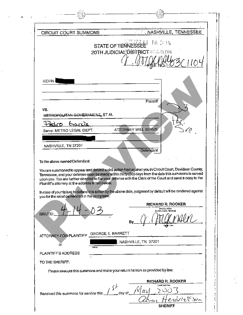 Preview A13 Circuit Court Summons