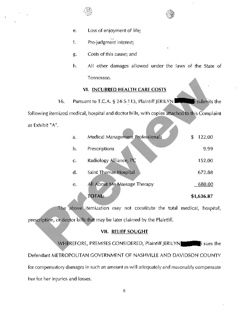 Preview A01 Complaint regarding Collision with a Fire Truck